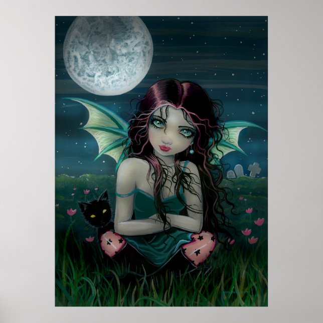 Ominous Sweet Vampire Fairy and Cat Poster (Vorne)