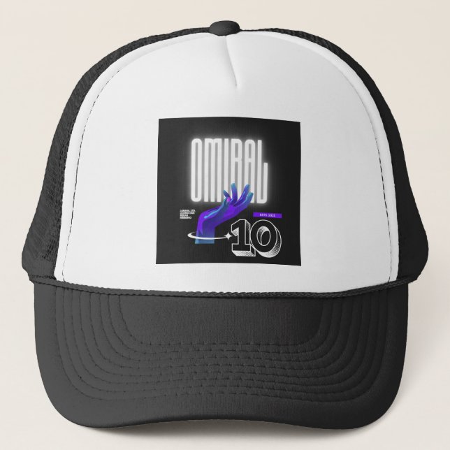 OMIRAL Neon Futuristic Graphic Cap Truckerkappe (Vorderseite)