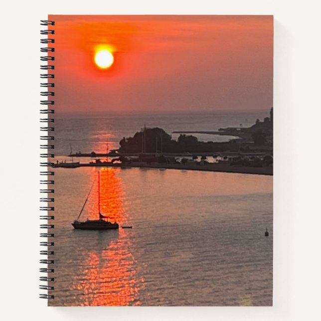 Omis Croatia Sunset Orange Sky Notizbuch (Vorderseite)