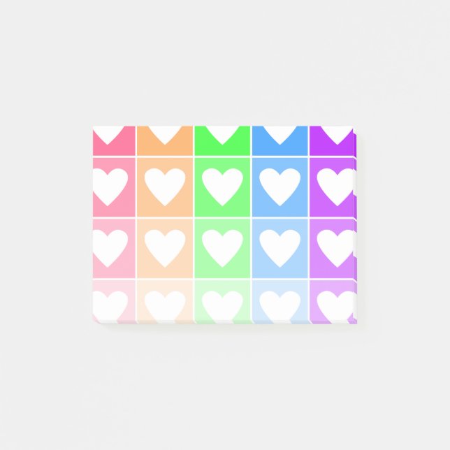 Ommbre Hearts Post-it Klebezettel (Vorderseite)