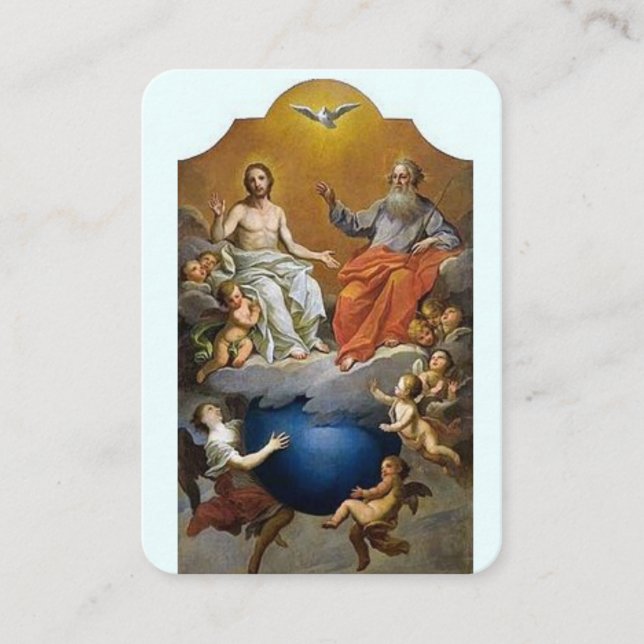 Omnipotena Patris Holy Trinity Prayer Card Visitenkarte (Vorderseite)