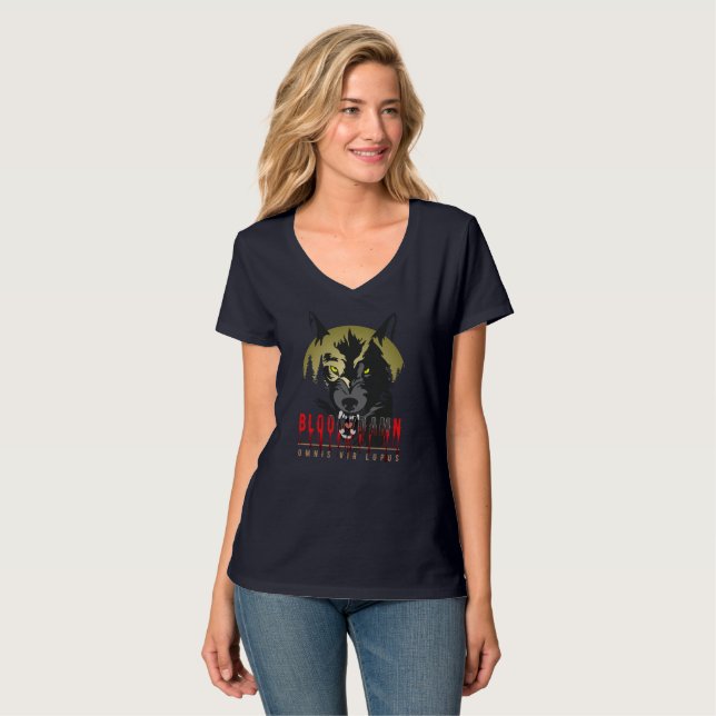Omnis Vir Lupus | Women V-Neck T-Shirt (Vorderseite Vollansicht)