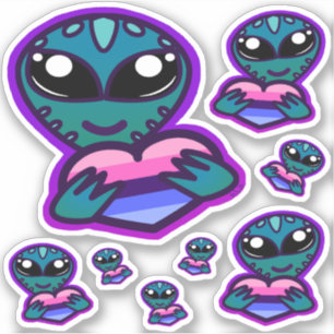 Omnisexual und Proud Alien Stickers Aufkleber