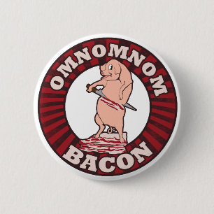 Omnom Bacon Advertising Parody Button