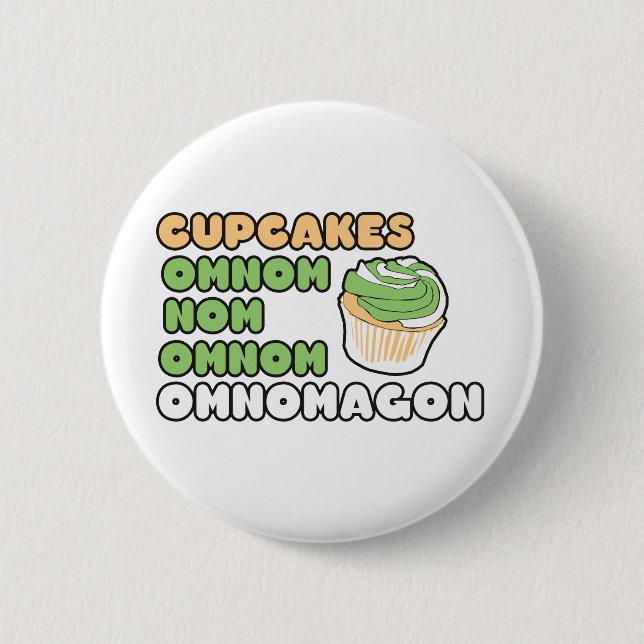 OMNOM Cupcakes Button (Vorderseite)