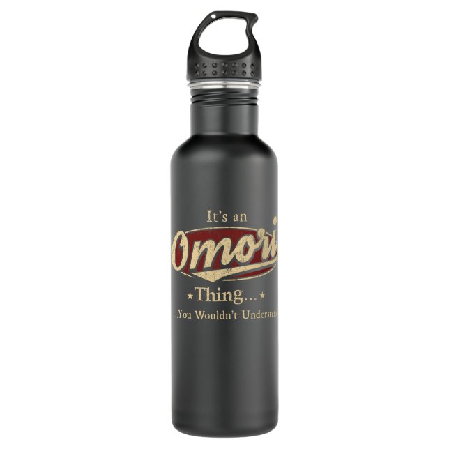 Omori Name Wasser Flasche Geschenk Edelstahlflasche (Vorderseite)