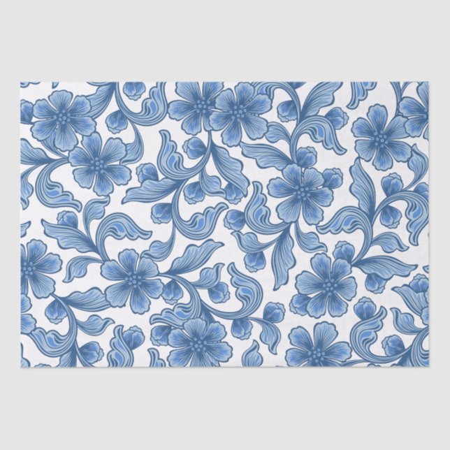 Omphaloden Blaufloral Seidenpapier (Vorderseite)