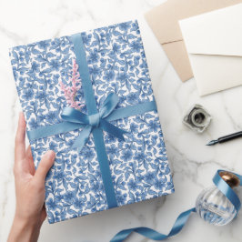 Omphalodes Blue Floral Wrapping Paper Geschenkpapier