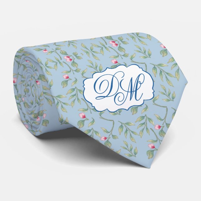 Omphalodes Blue Wedding Keepake Neck Tie Krawatte (Gerollt)