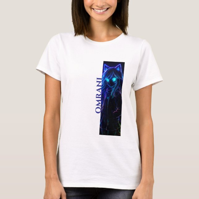 Omrani Light Gezeichnet Girl - Luminous Art T - Sh T-Shirt (Vorderseite)