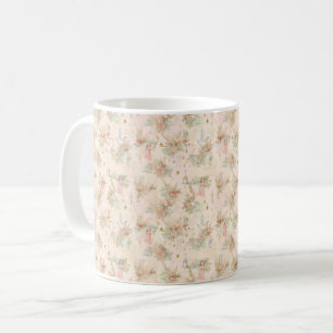on a flower field girl butterfly in a wreath kaffeetasse