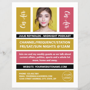 On Air - Podcaster-Foto - Retro-Podcast Flyer