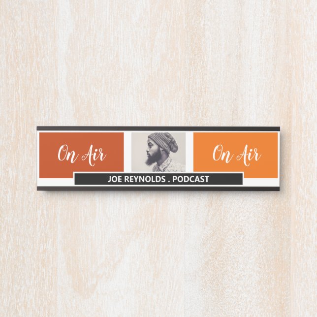 On Air - Podcaster-Foto - Retro-Podcast Türschild (Vorderseite )