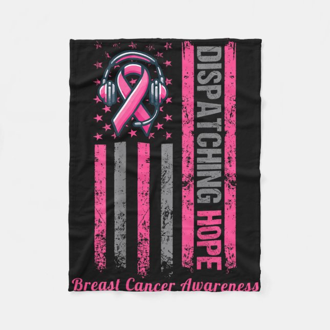 ON BACK Dispatcher Brustkrebs-Bewusstsein Pink Fleecedecke (Vorderseite)