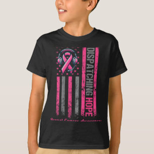 ON BACK Dispatcher Brustkrebs-Bewusstsein Pink T-Shirt