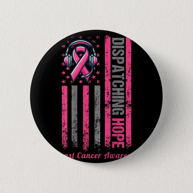 ON BACK Dispatcher Brustkrebsbewusstsein Pink Button (Vorderseite)