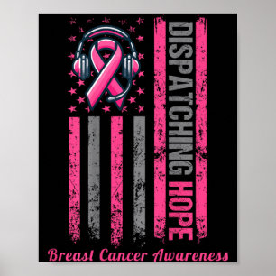 ON BACK Dispatcher Brustkrebsbewusstsein Pink Poster
