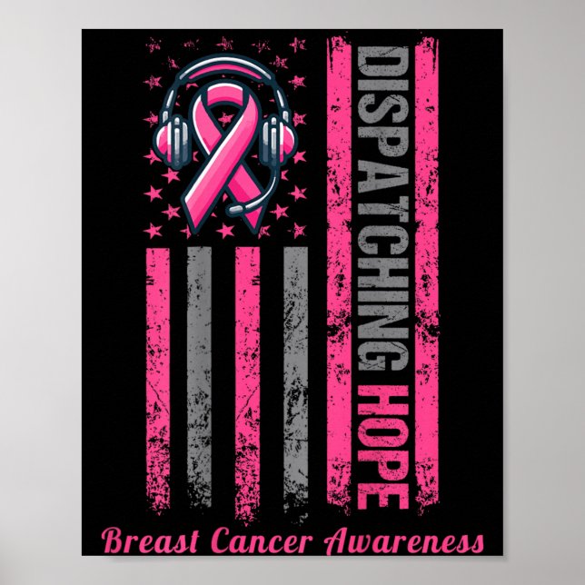 ON BACK Dispatcher Brustkrebsbewusstsein Pink Poster (Vorne)