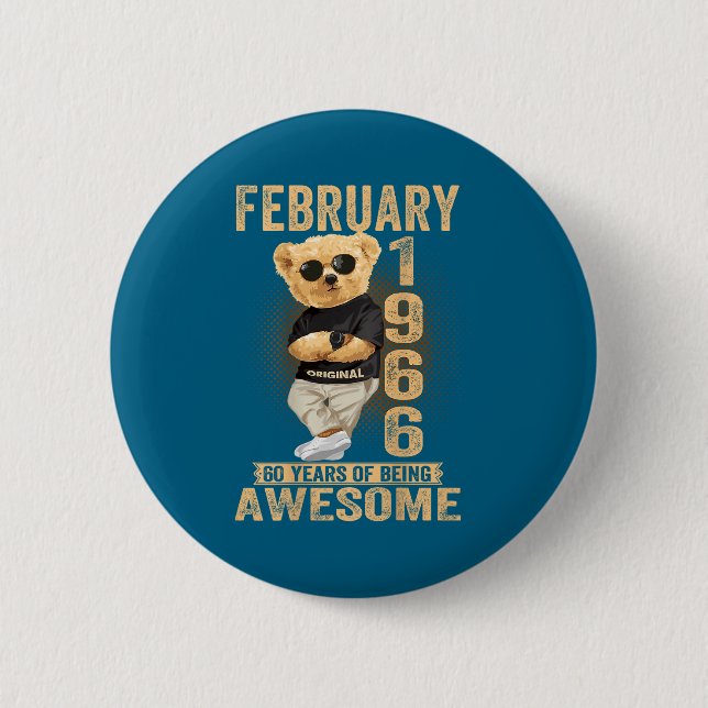 (on Back) February 1966 60th Birthday 60 Years Ted Button (Vorderseite)