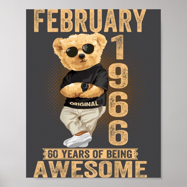 (on Back) February 1966 60th Birthday 60 Years Ted Poster (Vorne)