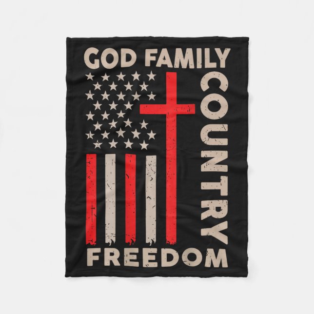 On-back God Family Country Dom Patriotic Christian Fleecedecke (Vorderseite)