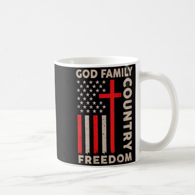 On-back God Family Country Dom Patriotic Christian Kaffeetasse (Rechts)