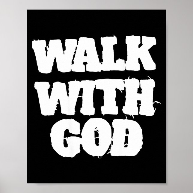 On Back Walk With Jesus God Christian Men Women Sa Poster (Vorne)