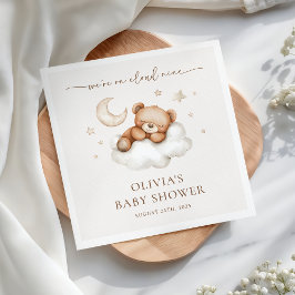 On Cloud Nine Neutral Teddy Bear Baby Shower Serviette
