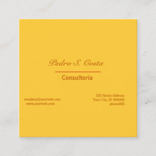 On der Bold Side. Plain Cautionary Yellow Vibrant Quadratische Visitenkarte