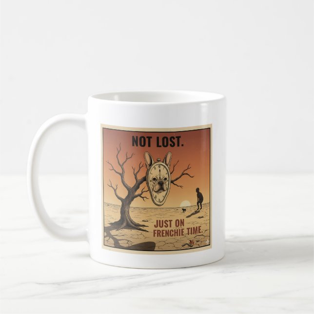 On Frenchie Time Funny French Bulldog Design Kaffeetasse (Links)