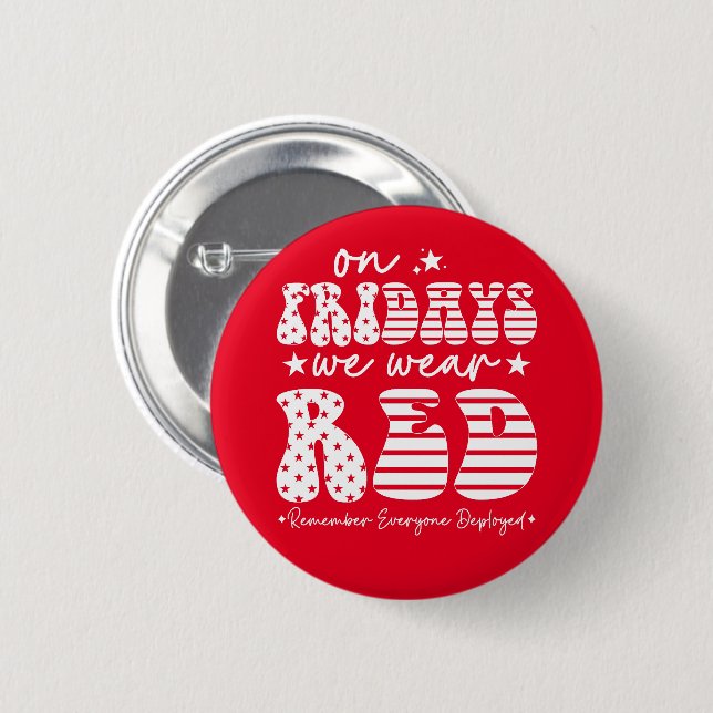 On Fridays We Wear Red Friday Soldier Button (Vorne & Hinten)