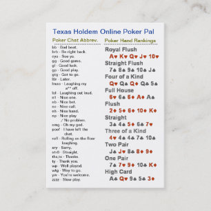 On-line-Poker-Kumpel Texas Holdem Visitenkarte