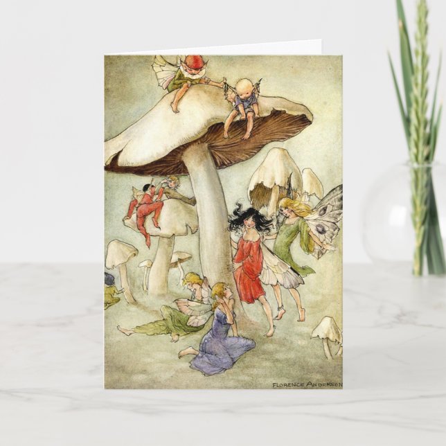 "On Mushroom Hill" Geburtstag Karte (Vorderseite)