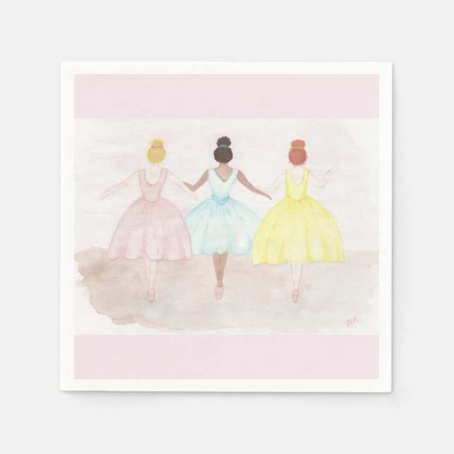 On Point Ballet Dancers Serviette (Vorderseite)