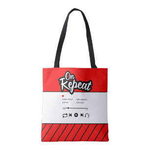 On Repeat Lieblings-Song-Shopping-Tasche aus Buchl