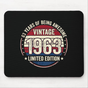 ON Rückseite Vintage 63 Geburtstagsdekorationen Mä Mousepad