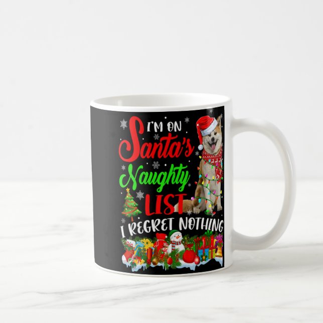 On Santas Naughty List Xmas Shiba Inu  Kaffeetasse (Rechts)