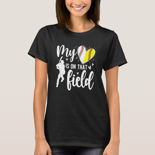 On That Field Memaw Softball Baseball Memaw Grandm T-Shirt (Vorderseite)