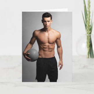 On The Ball Hot Guy Greetings Card Karte