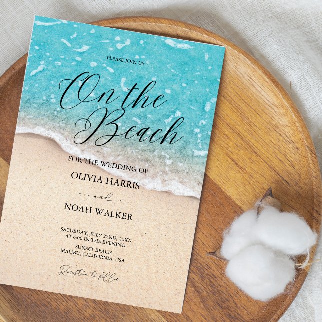 On The Beach Blue Ocean wedding Invitation Einladung (Von Creator hochgeladen)