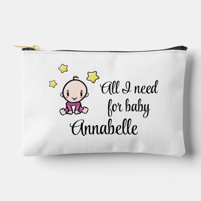 On The Go Bag, Baby Girl, Personalized  Zubehörtasche (Vorderseite)