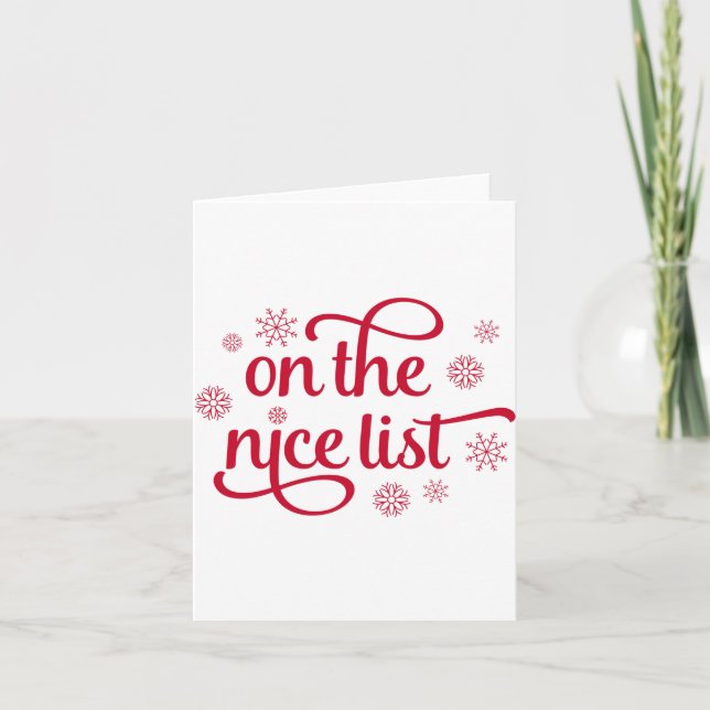 On The Nice List Christmas Toddler Toddler  Karte (Vorderseite)