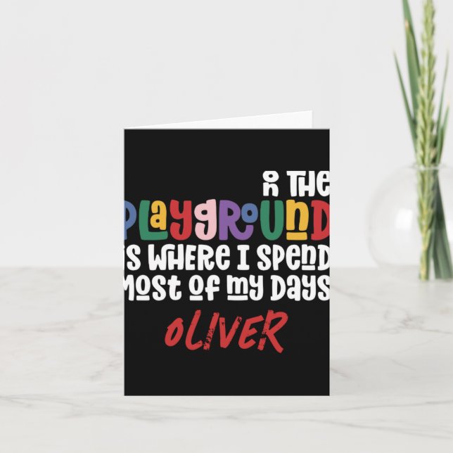 On The Playground Tygraphy Modern Teacher Gift T S Karte (Vorderseite)