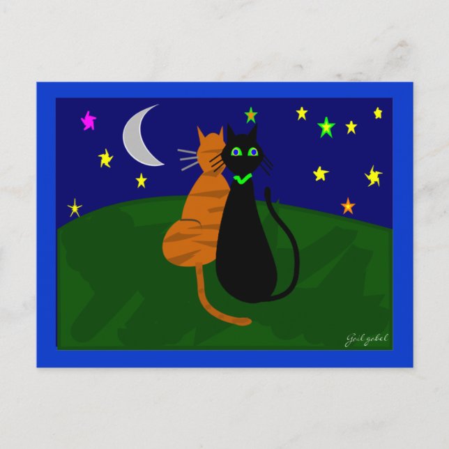 "On The Prowl", Katzen Kunstgeschenke — Künstler G Postkarte (Vorderseite)