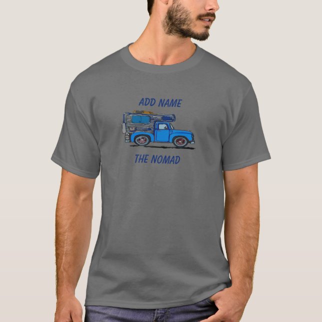On The Road Again, old camper, T-Shirt (Vorderseite)