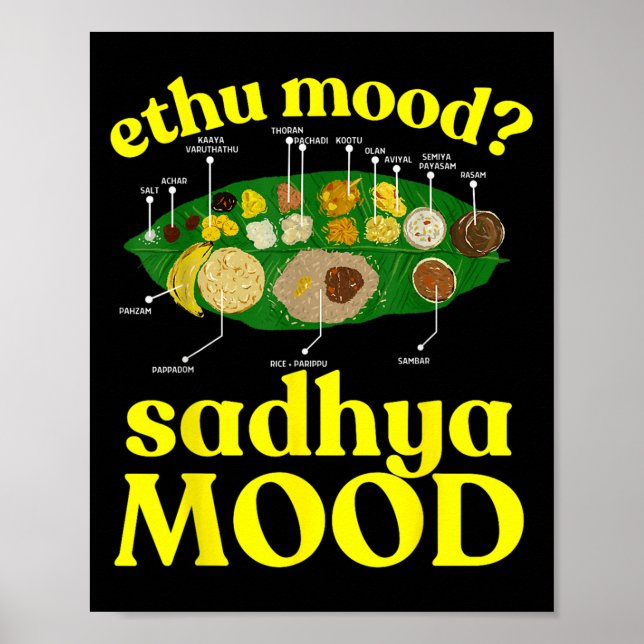 Onam Ethu Sadhya Stimmung Cool Männer Frauen Kinde Poster (Vorne)