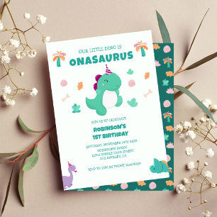 Onasaurus Little Dinosaur 1. Geburtstag Einladung