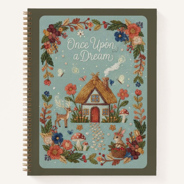 Once Upon a Dream Embroidered Cottage Journal Notizbuch (Vorderseite)