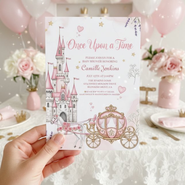 once upon a time fairytale magical royal pink einladung (Von Creator hochgeladen)