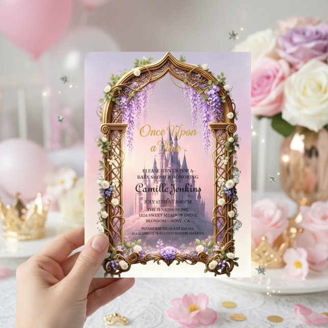 once upon a time fairytale magical royal pink einladung (Von Creator hochgeladen)